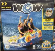 WOW Sports Max Vibes 1-3 Rider Inflatable Towable Tube Boat Raft Float