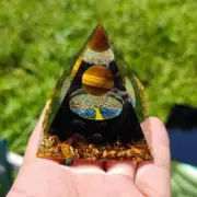 Tiger's Eye Sphere Pyramid Energy Chakra Reiki Amethyst Crystal Orgone Pyramid