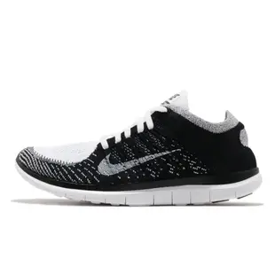 Nike 慢跑鞋 Free 4 Flyknit 男鞋 輕量 透氣 舒適 赤足 針織鞋面 運動 白 黑 631053100