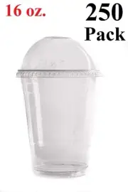 [ 250 Pack ] Cups, Iced Coffee Go Cups and Dome Lids 16 oz.