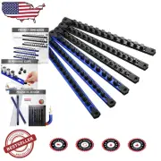 Portable Heavy-Duty Socket Rail Organizer with Removable Caps & 80 Twist Clips