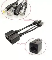 3 Pair - IP Camera Power Over Ethernet Passive PoE Injector Splitter Cable RJ45