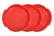 Superio Round Snow Saucer Sled 3 Pack Red, 24" Winter Fun for Kids and Adults