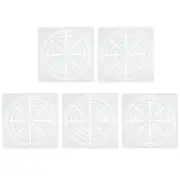 8 Segment Mandala Stencil, 5 Pack 6" Mandala Stencils Template, White