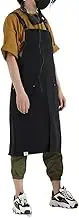 Solid Color Master Aprons Work Chef Cook Kitchen Apron Hairdresser Canvas Sleeveless Bib Work Uniform Waterproof with Pockets (Color : Black 01, Size : M)