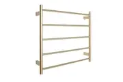 AGUZZO EZY FIT Heated Towel Rail - Round Tube - Dual Wired - (W750mm x H700mm) - PVD Brushed Brass