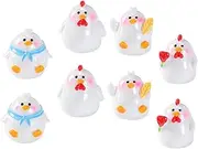 FELTECHELECTR 8pcs Adorable Mini Chick Figurines for Micro Landscape Decor Creative Resin Chickens for Gardening Table and Car Decoration for Fairy Garden and Home Accent