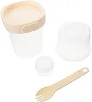 Kisangel Reusable Double Layer Cereal and Yogurt Container with Lid and Spoon Portable Breakfast Cup for Leakproof Design for Oats and Yogurt for School Lunches Go Meals