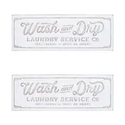 2x LVD Iron Laundry Service Sign/Signage Home Wall Hanging Decor 81x29cm White