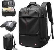 [CUCUFA] Vacuum Backpack Travel 60L Expandable Multi-Pocket Waterproof Carry On Backpack with Lock Padded Breathable Zipper Closure Travel Backpack for Men Business, Travel Backpack for Men