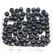 500 Black Acrylic Round Pony Beads 6X4mm for Kids Craft Kandi Bracelet