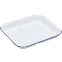 在飛比找momo購物網優惠-【KitchenCraft】復古琺瑯三格餐盤 25cm(餐具