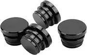 Power Outlet Dust Cover, Anti Rust Cigarette Lighter Socket Cap Colored 4 Pcs Aluminium Alloy Impact Proof for Vehicles (Black)