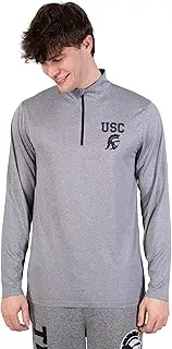 Ultra Game Men's Standard L/S Poly Quarter Zip Tee
