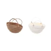 1/12 Scale Dollhouse Hand Woven Bag Miniature Woven Basket Accessories