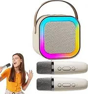 Microphone and Speaker Set - Karaoke Machine,Karaoke Portable Systems with 2 Wireless Microphones, Disco Light for Christmas Birthday