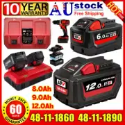 12.0Ah For Milwaukee 18V for M18 Lithium Battery 8.0Ah 48-11-1860 / Dual Charger