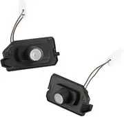 AutoQi LED Ambient Lighting for Mercedes, Pack of 2 Mirror Laser Logo Projector, Compatible with A/B/C/E/S Class W177 W247 W205 W213 W222 GLC X253 Accessories (MB Star + Lettering)