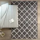 Antwerp Black And White Diamond Pattern P.E.T Indoor Outdoor Rug Plush Carpet