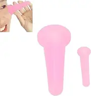 2Pcs Pink Silicone Cupping Set,Mini Face Cupping Set Vacuum Suction Massage Cups Anti Cup Facial Anti Wrinkle Cupping Set for Adults,Body and Face,Promotes Sleep Health and Household Health Care