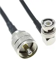 mangxiyis PAN DI RG58 BNC Male Right Angle to UHF Female SO239 Crimp R/F Coax Pigtail Jum/per 50ohm Cable(30cm)