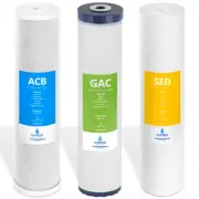 Whole House Replacement Water Filter Set Carbon CTO GAC Sediment 5um 4.5" x 20"
