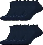 [stylFRSH] Soft & Breathable Cotton Ankle Socks for All-Day Comfort, Size- 4 to 7, Pack of 6 (WS1001-6NAV-6PK-4TO7), 6 Navy Blue