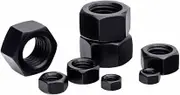 Hex Hexagon Nut Fine Thread M8x1 M10x1 M10x1.25 M12x1 M12x1.25 M12x1.5 M14x1.5 M16x1.5 M18x1.5 M20x1.5 Black Carbon Steel Nuts - (Size: 5pcs M10x1mm)