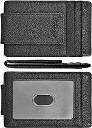 [kinzd] Money Clip, Front Pocket Wallet, Leather RFID Blocking Strong Magnet Thin Wallet