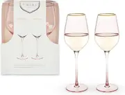 Rose Crystal White Wine Glass Set by Twine