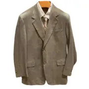 Canali Cashmere Sport Coat 46 Chest Brown Plaid Blazer Business Suit Jacket New