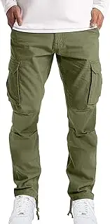 [Generic] Cargo Pants for Men Lightweight Loose Straight Leg Open Bottom Trousers Casual Workout Hiking Jogger Sweatpants with Pockets