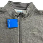 NEW Columbia Men's Cotton Half Zip Barlow Basin Fleece Jacket Gray • 2XL