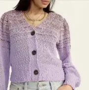 NWT J. Crew Reversible Space-Dyed Cardigan Sweater, Dusty Mauve Hickory, XS