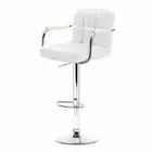 New set of 4 Bar Stools Kitchen Swivel Bar Stool PU Leather Gas Lift Chairs Whit