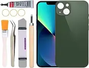 [Yuntunele] Back Covers Glass Replacement for iPhone 13 All Carriers with Professional Tool Set (Green)