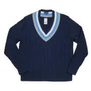 NWT Vintage Old Stock BROOKS BROTHERS Sweater Varsity Cableknit Sz. XL Navy