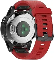ANCOOL Compatible with Fenix 5S Bands 20mm,Quick Release Soft Silicone Strap for Fenix 6S/Fenix 6S Pro/Fenix 5S Plus Smart Watch-Red