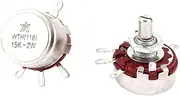 NEW LON0167 2 Pcs Single Turn Linear Pot Rotary Taper Carbon Potentiometer 2W 15K Ohm WTH118(2 Stück Singleturn Linear Pot Rotary Taper Carbon Potentiometer 2W 15K Ohm WTH118