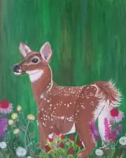 Original Acrylic Deer Painting By AC Zachary