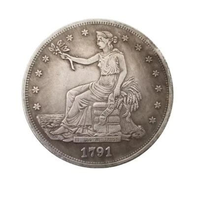 1791 Trade Dollar Coin Liberty American Liberty Coin United States of America Co