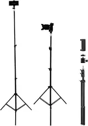 Up to 82.6 Inch Tall Super Tall Tripod with Phone Holder for iPhone 14 Pro Max, Galaxy S22 Ultra, Action Cameras and Most Phones
