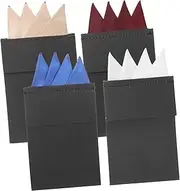 [GAROZATION] 4pcs Men Pocket Square Handkerchiefs Pre-folded Accessories for Weddings Graduations and Formal Events Deep