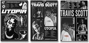 Rapper Travis Vintage Brutalism Poster Scott Poster A Set of 3 Canvas Posters Room Aesthetic Festival Gift Family Bedroom Decor Wall Art Home08x12inch(20x30cm)-3pcs Style