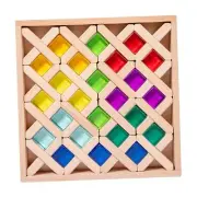 Cube Blocks Set Learning Toys Smooth Stacking Toy for Toddlers Kids Girls