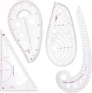 YUESUO Sewing Rulers 4 Style French Curve Metric Shaped Ruler Set, Clothing Paterning Bendable Plastic Sewing Ruler for Clothing Plate Making Drawing, Suitable for Designers, Pattern Maker and Tailors