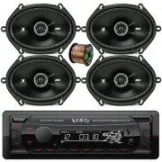 Infinity Alpha 100 Bluetooth FM Radio Receiver, 4x 6x8" 200W Car Speakers, Wire