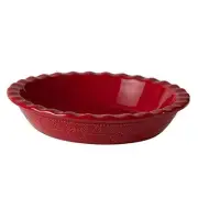 Fun Elements Pie Pan, 9 Inch Ceramic Pie Dish, Deep Dish Pie Pan with Lace
