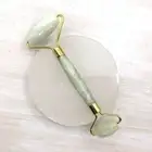 Jade Crystal Face Roller Facial Massager for Face, Eyes & Neck w Travel Pouch