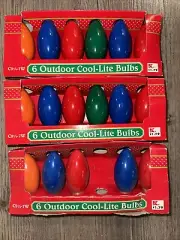 Vintage C9 1/4 Outdoor Xmas Replacement Light Bulbs Various Blue Tested (4)